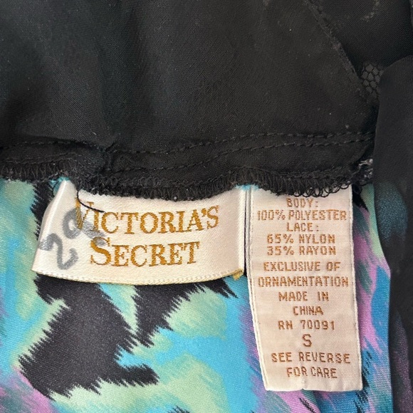 VICTORIA’S SECRET VTG Gold Label Floral Satin Lace Mesh Side Maxi Slip Dress S - Picture 7 of 9